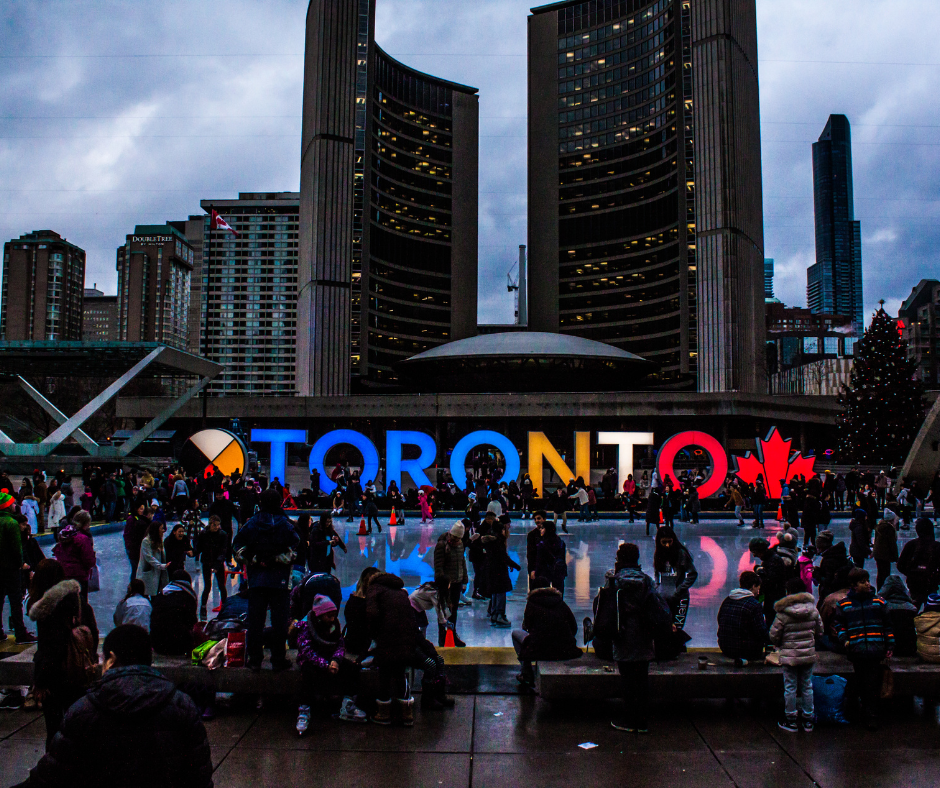 One of Toronto's skating rink with many visitors